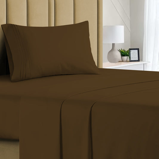 Buy 1 Get 1 - 1800 TC Series Double Brushed Bamboo Blend Twin Bed Sheet Set (3-Piece)