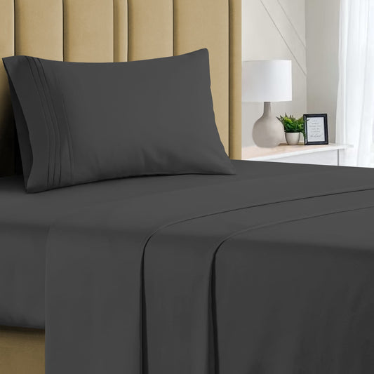 Buy 1 Get 1 - 1800 TC Series Double Brushed Bamboo Blend Twin Bed Sheet Set (3-Piece)