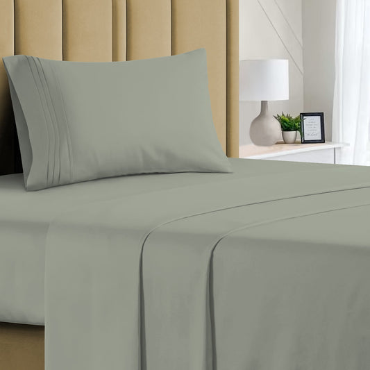 Buy 1 Get 1 - 1800 TC Series Double Brushed Bamboo Blend Twin Bed Sheet Set (3-Piece)