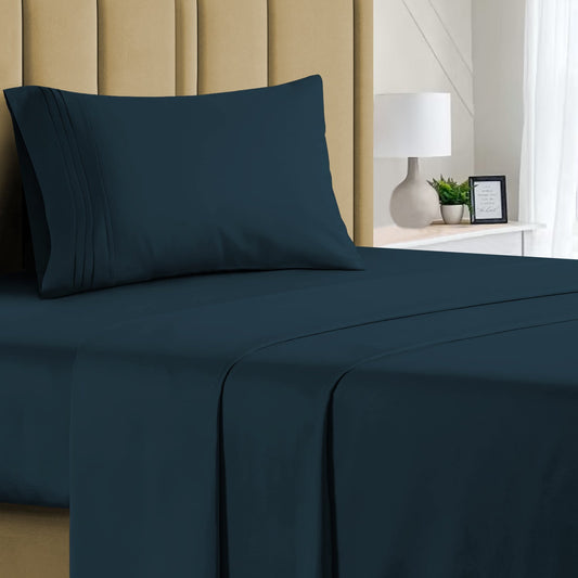 Buy 1 Get 1 - 1800 TC Series Double Brushed Bamboo Blend Twin Bed Sheet Set (3-Piece)