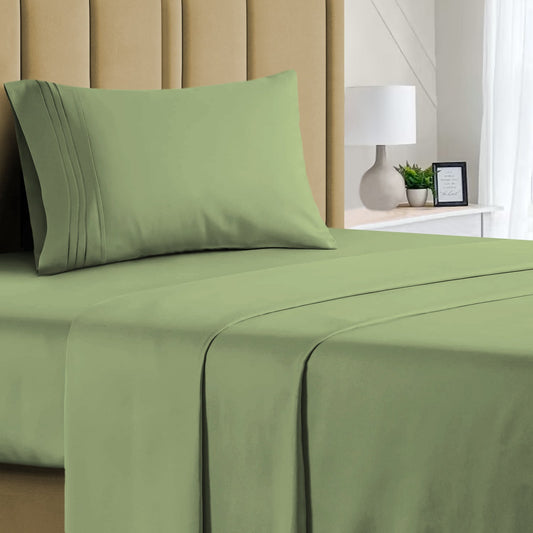 Buy 1 Get 1 - 1800 TC Series Double Brushed Bamboo Blend Twin Bed Sheet Set (3-Piece)