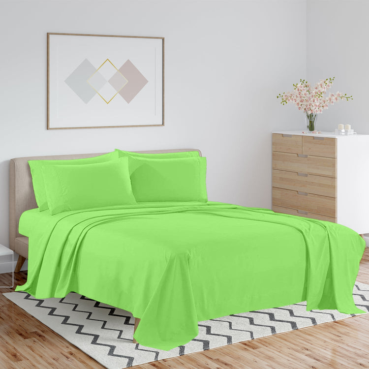 Buy 1 Get 1 - 1800 TC Series Double Brushed Bamboo Blend Mint Bed Sheet Set (6-Piece)