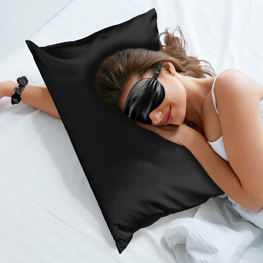 5-Piece Set: Silky Satin Sleep Mask with Pillowcase and Scrunchies