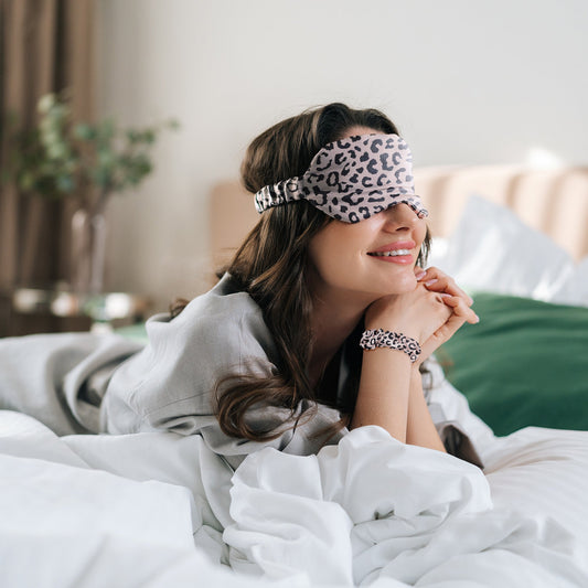 5-Piece Set: Silky Satin Sleep Mask with Pillowcase and Scrunchies