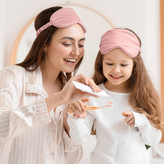 5-Piece Set: Silky Satin Sleep Mask with Pillowcase and Scrunchies