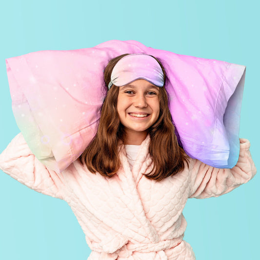 5-Piece Set: Silky Satin Sleep Mask with Pillowcase and Scrunchies